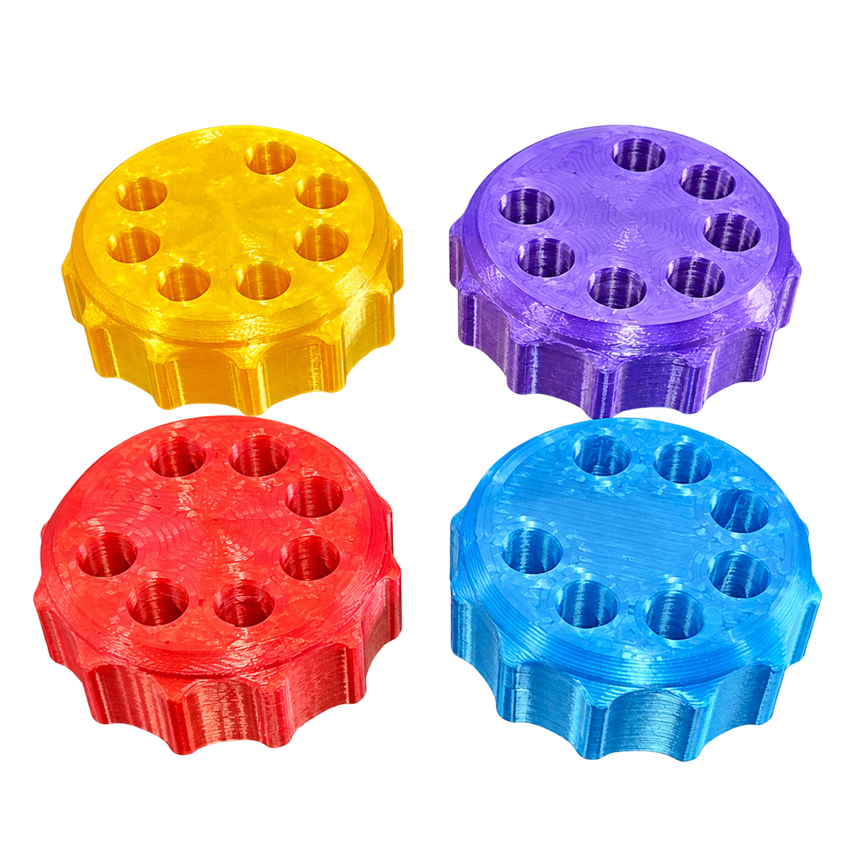 RSR printed thumb rotary knobs – mixed colour set of four