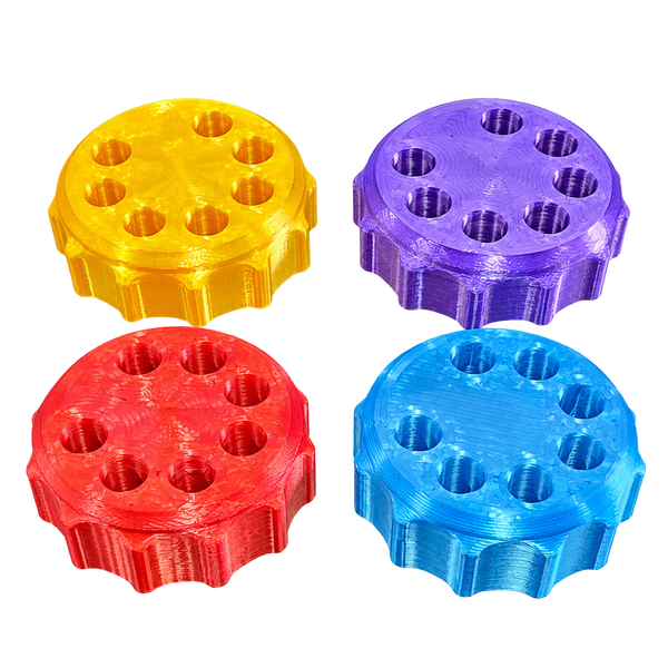 RSR printed thumb rotary knobs – mixed colour set of four